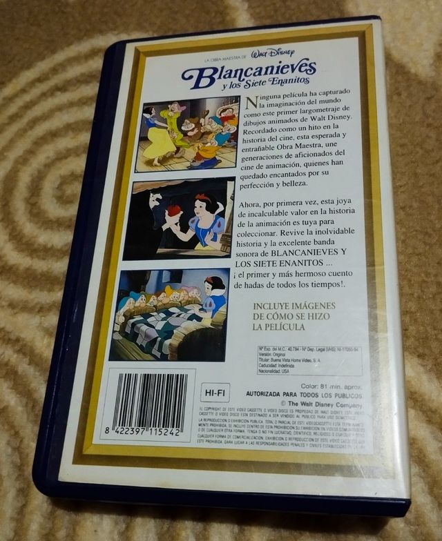 Cinta VHS Blancanieves y los siete enanitos