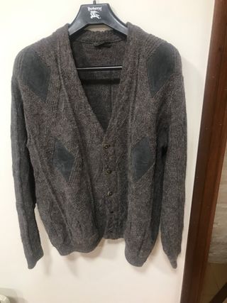 Chaqueta de lana con trozos terciopelo 
