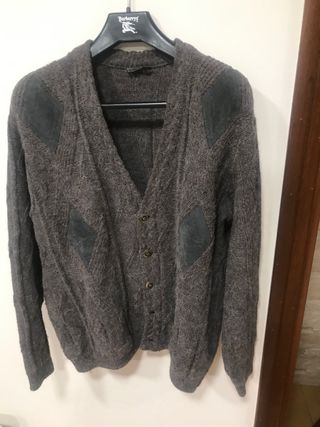 Chaqueta de lana con trozos terciopelo 