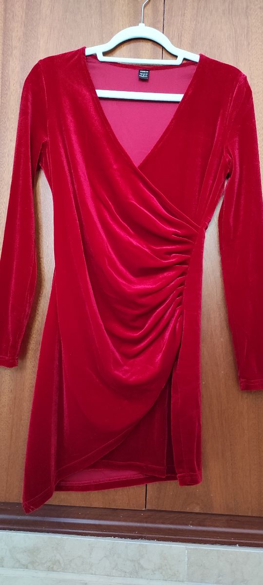 VESTIDO CORTO ROJO MANGAS LARGAS