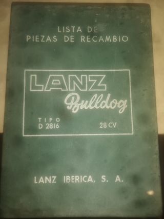 Lanz Bulldog D 2816 Piezas de Recambio (Año 1960)