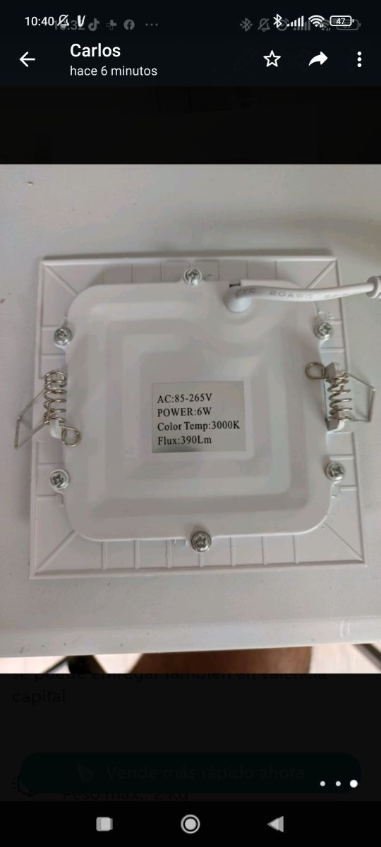 20 focos 6w regulables, color blanco.Lyz cálida