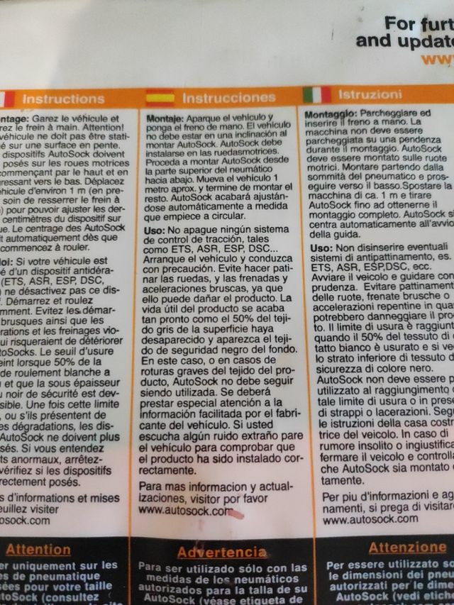 Cadenas Nieve de tela