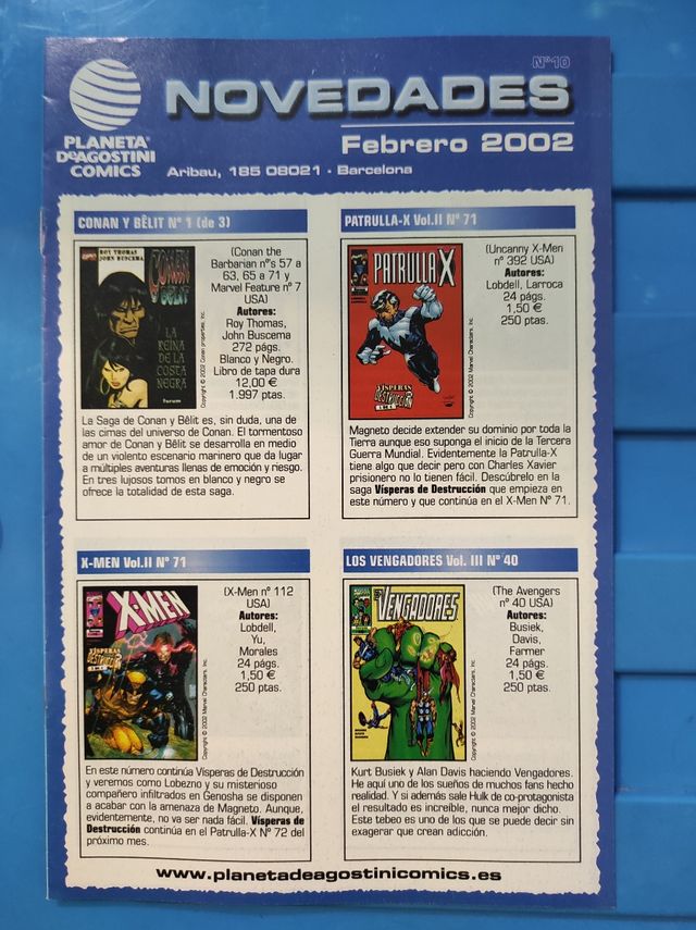 Catálogos publicaciones cómic/manga ed Planeta 