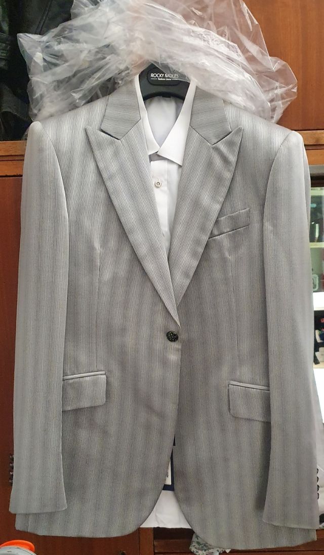 Abito da cerimonia Gessato Grigio Rocky Moles