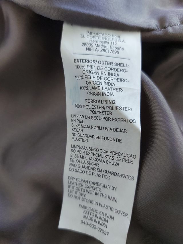 Cazadora de auténtica piel, marrón