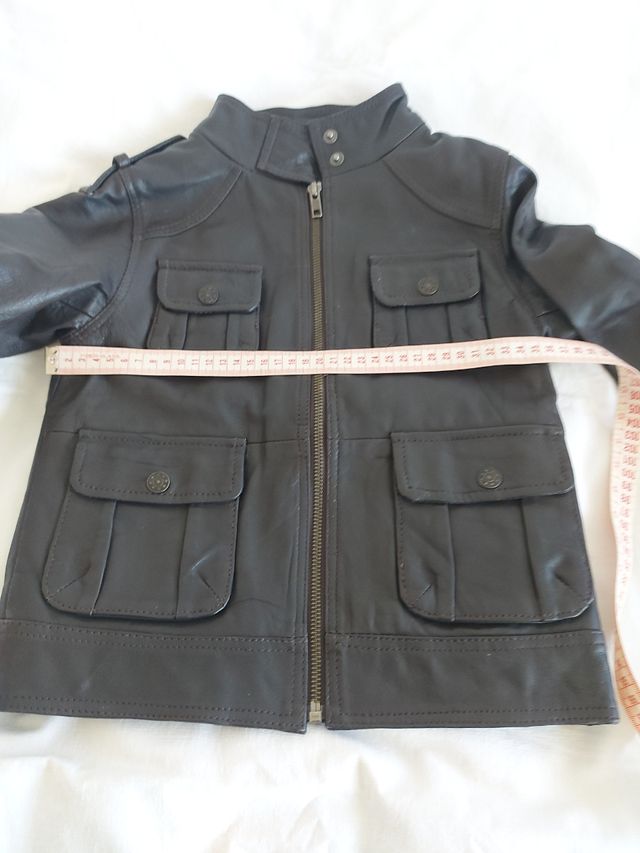 Cazadora de auténtica piel, marrón