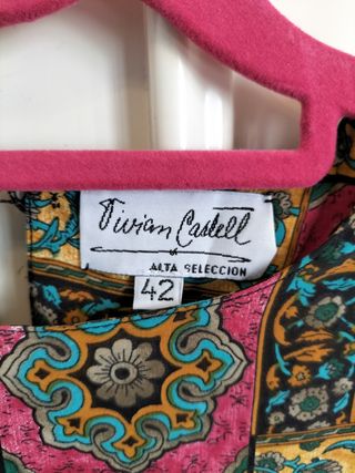 Blusa vintage estampada satén