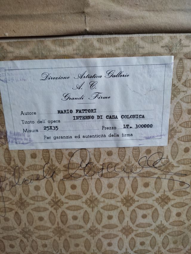 quadro olio firmato Mario Fattori