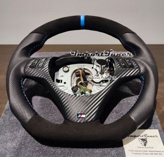 Volante BMW e82 e87 e90 e92 alcantara anillo azul