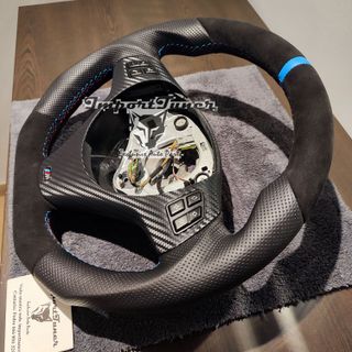 Volante BMW e82 e87 e90 e92 alcantara anillo azul