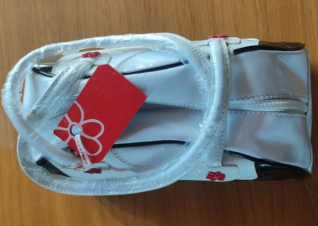 Borsa bauletto bianca e nera Guru Gang