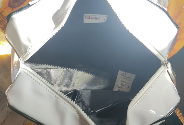 Borsa bauletto bianca e nera Guru Gang