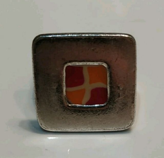 Anillo de plata y esmalte ajustable