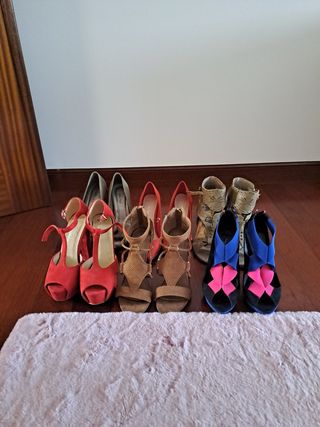 lote de zapatos y sandalias de tacón por 50 euros 