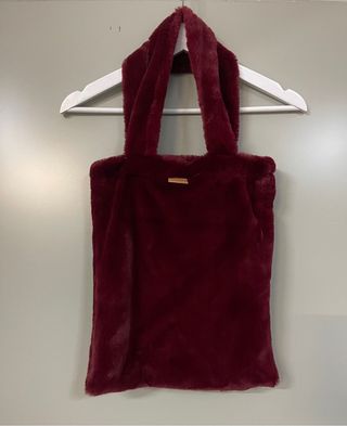 Bolso granate de terciopelo. Marca Nins