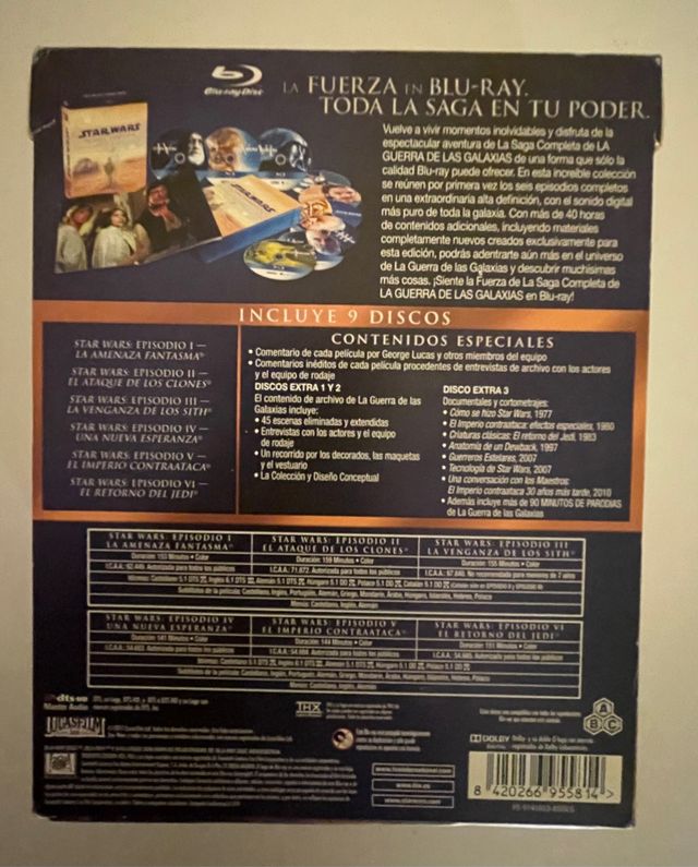 Saga completa Star Wars 9 blu-ray