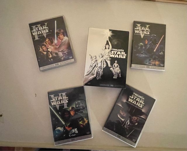 Lote peliculas Star Wars en dvd y vhs