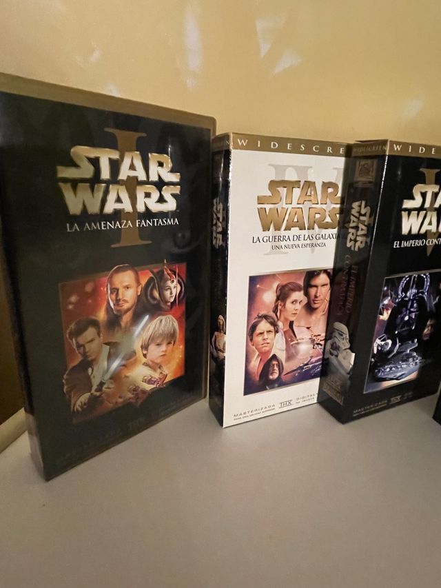 Lote peliculas Star Wars en dvd y vhs