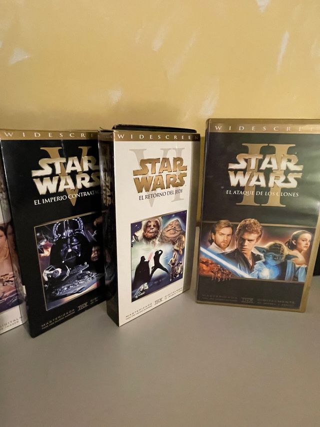Lote peliculas Star Wars en dvd y vhs