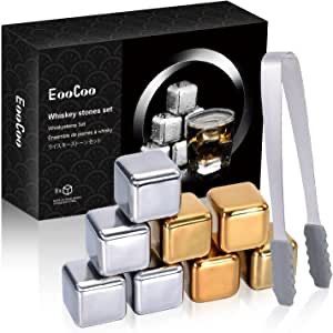 Set Regalo 8 Cubos Hielo Acero Inoxidable + Pinza