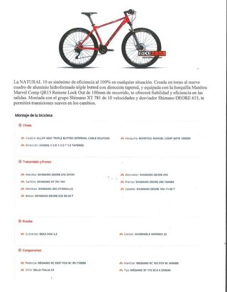 Bicicleta Megamo Natural 10 Talla S Deore