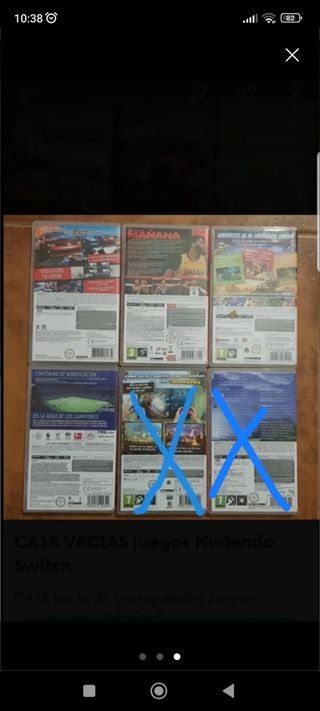 CAJA VACIAS juegos Nintendo Switch Precio unidad