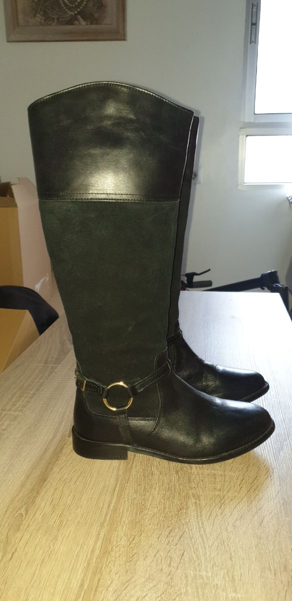 bota tipo montar de piel