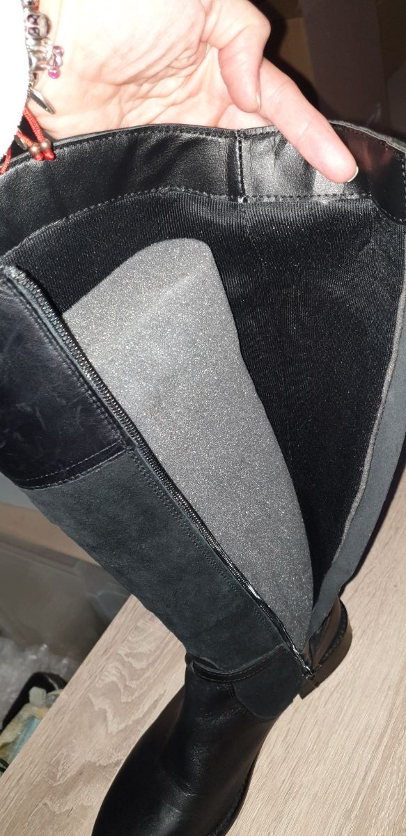 bota tipo montar de piel