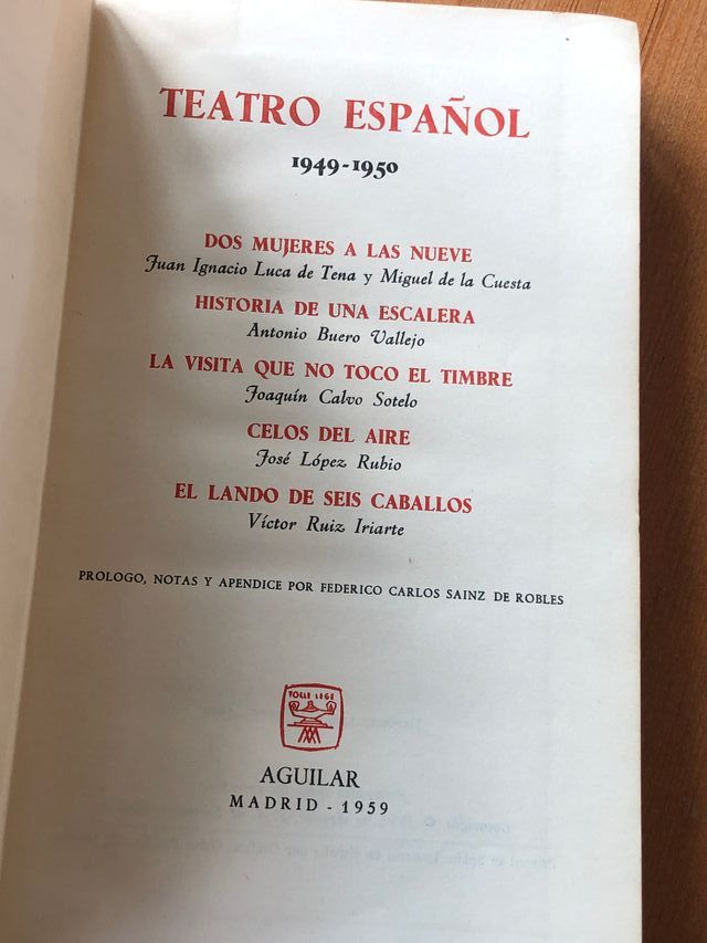 Teatro Español 1949-50 Ed. Aguilar Madrid 1959