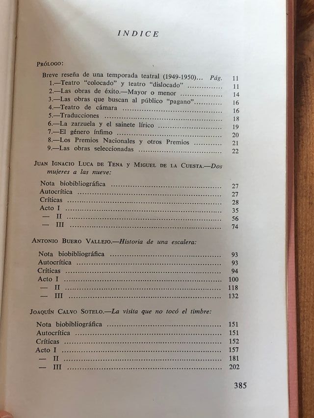 Teatro Español 1949-50 Ed. Aguilar Madrid 1959