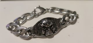 Esclava calavera acero inox.