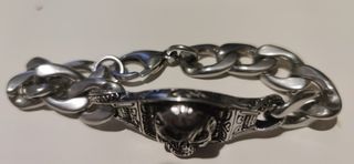 Esclava calavera acero inox.
