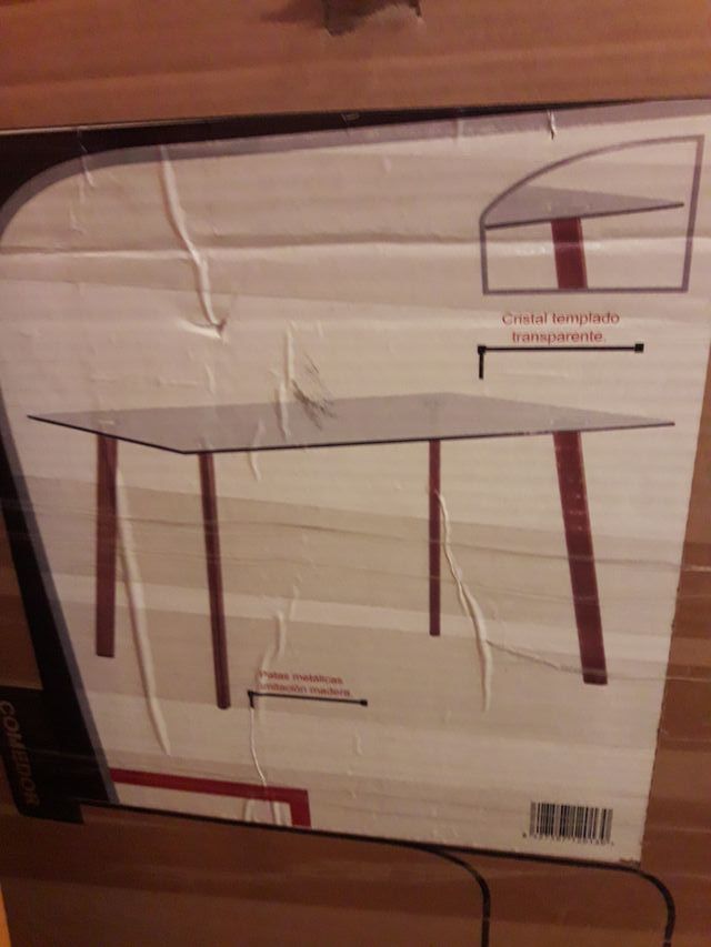 Mesa cristal comedor  cocina 140x 80