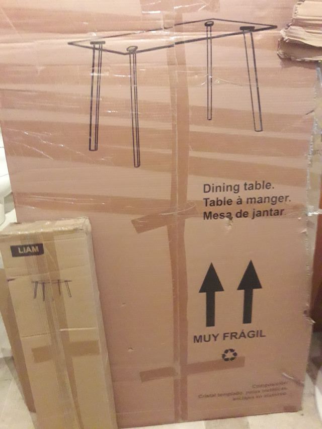 Mesa cristal comedor  cocina 140x 80