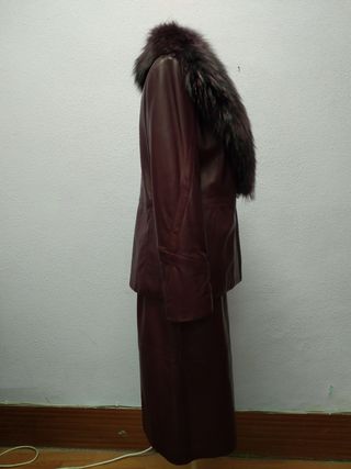 Traje Falda de Piel Vino Pancaldi