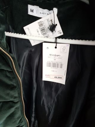 Parka color verde botella M.