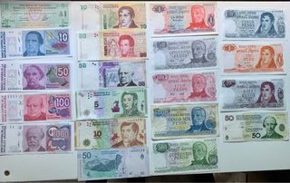 Lote x19 billetes ARGENTINA diferentes
