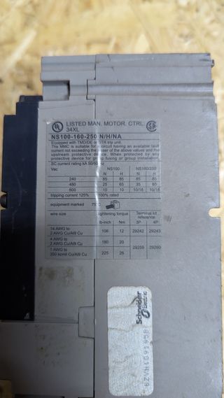 Interruptor Automático MERLIN GERIN NS160N 160A 3P