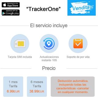 Rastreador GPS con batería recargable de 6.000 MaH