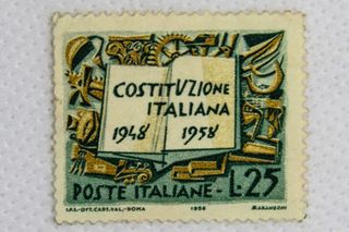 92. Francobollo Costituzione italiana 1948-1958