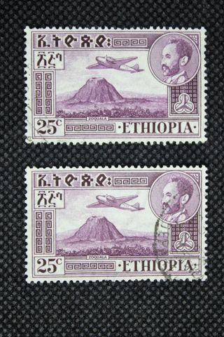 96. 2 Francobolli Etiopia Zoquala 25 c