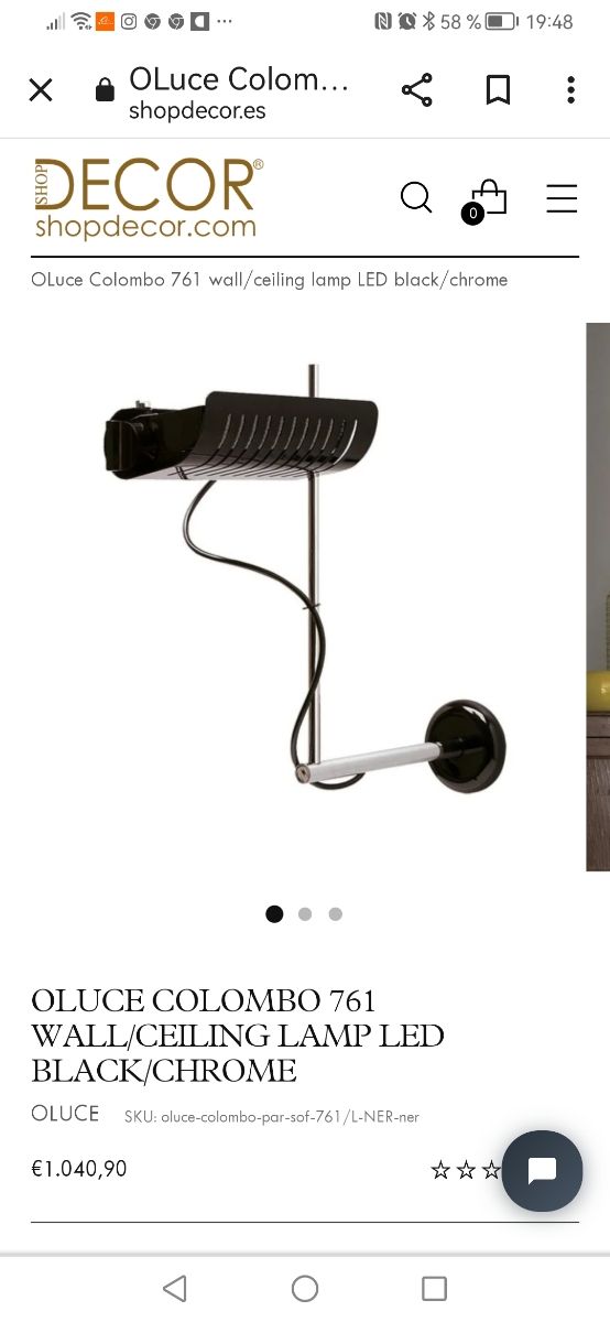 🇮🇹 Aplique Oluce 761 de Joe Colombo