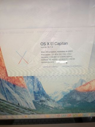 imac 20" con teclado y raton 