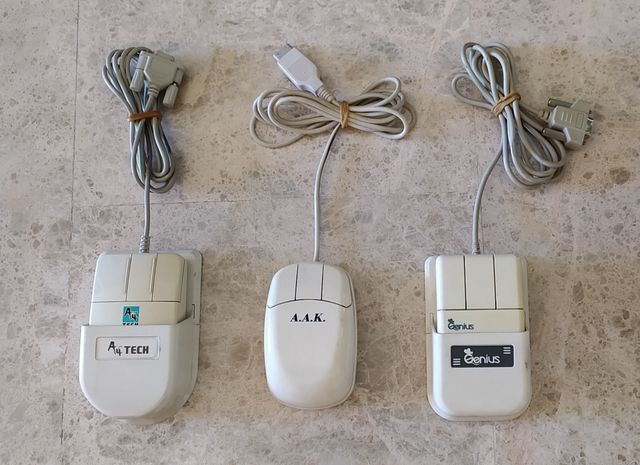 LOTE VINTAGE RETRO DE 3  RATONES O MOUSE DE BOLA