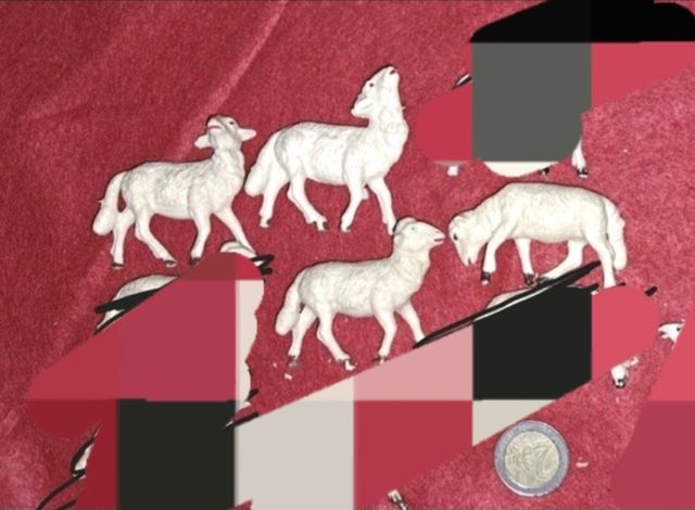 pecore presepe vintage