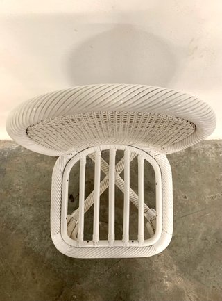 SILLA RECUPERADA VINTAGE DE BAMBÚ Y RATÁN.