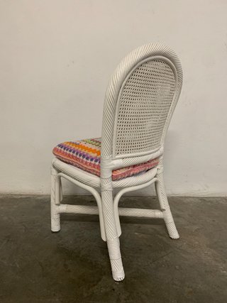 SILLA RECUPERADA VINTAGE DE BAMBÚ Y RATÁN.
