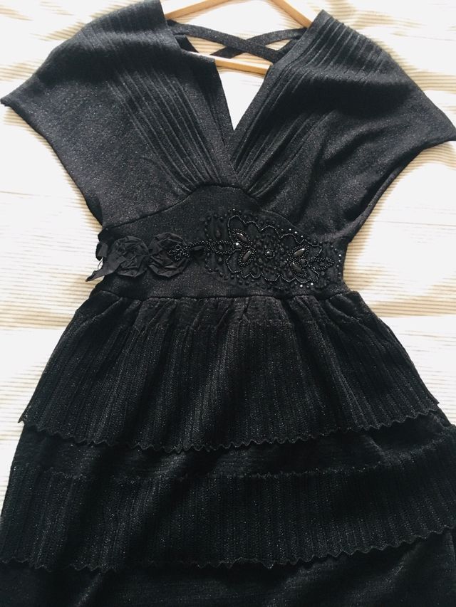 Vestido Fiesta Negro Mango Nuevo Talla S