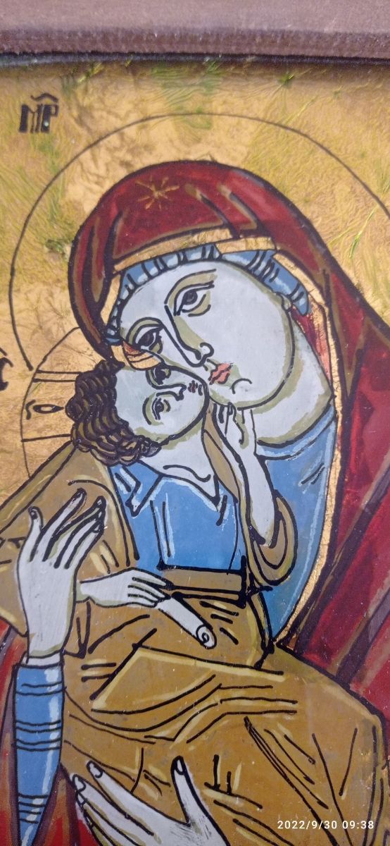 quadro icona dipinta su vetro